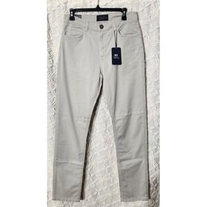American Heritage Mens Tencel Slim Pants Size 33x32 Beige Business Casual Preppy